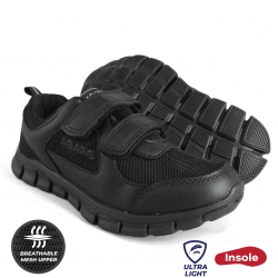 Black School Shoes ABARO 2892 Mesh + Ultra Light EVA Primary/Secondary Unisex